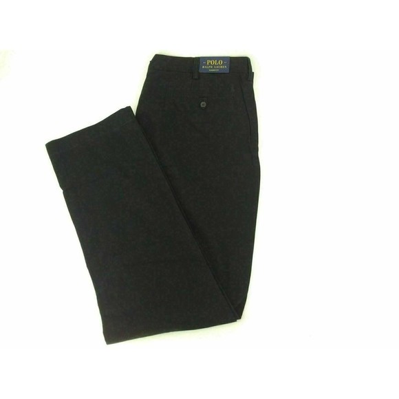 POLO RALPH LAUREN CLASSIC FIT CHINOS PANTS MENS SIZE 42BX36 BLACK ZIP FLY NWT